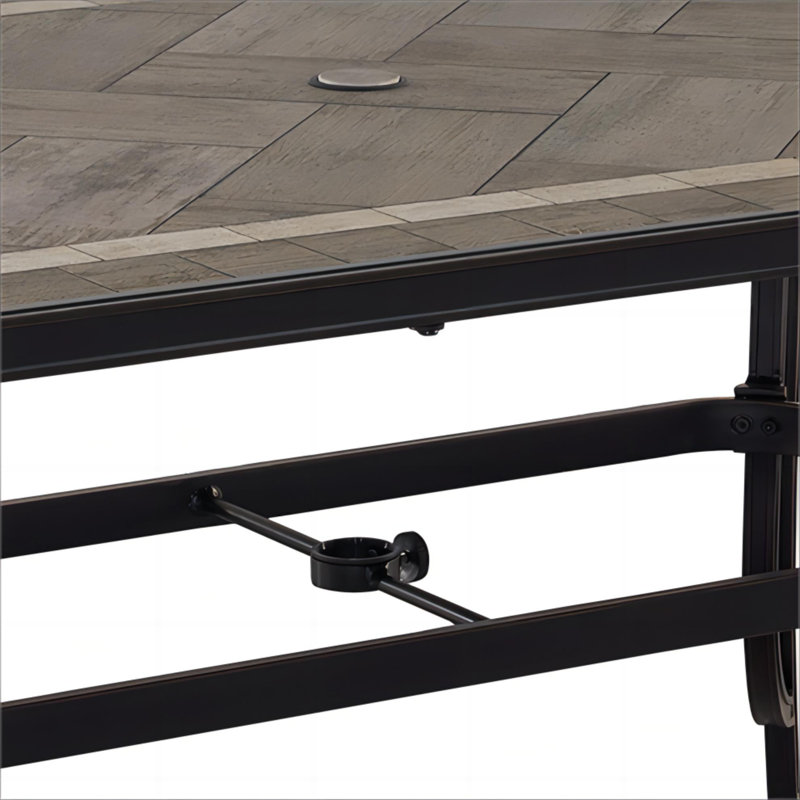 Ensemble repas extérieur pour 6 personnes Ashad, 39,76 po P x 67,72 po L x 28,35 po H, Brun