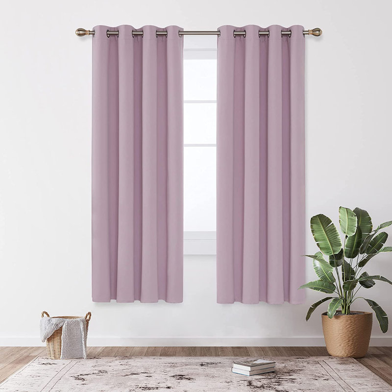 Blackout Curtain Pair, 140 W x 180 D cm, Pink