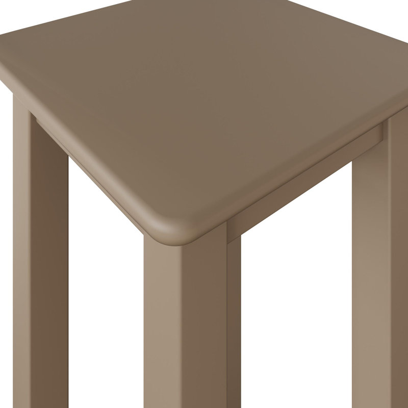 Accetturri Side End Table Plant Stand with Bottom Shelf - in Putty or Ivory White, Putty