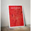 «Indianapolis City Map», reproduction d'impression sur affiche en rouge-24705875