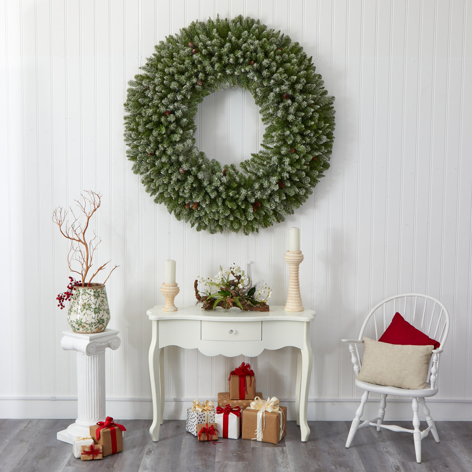 60'' Lighted Wreath, Light Green