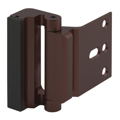 Serrure de renfort de porte - Ajoutez une sécurité supplémentaire à votre maison et empêchez l'entrée non autorisée - Arrêt de 3 po, fabrication en laiton massif, bronze rouge (paquet simple)