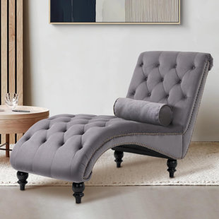 Velvet Upholstered Tufted Chaise Lounge