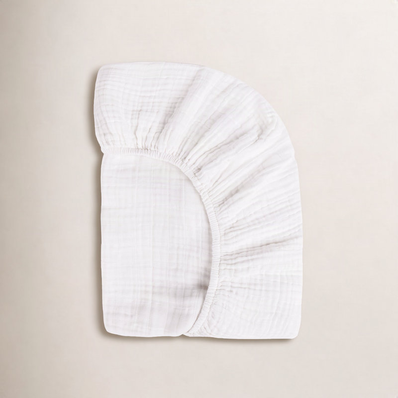 Plain White Muslin Mini Fitted Sheet