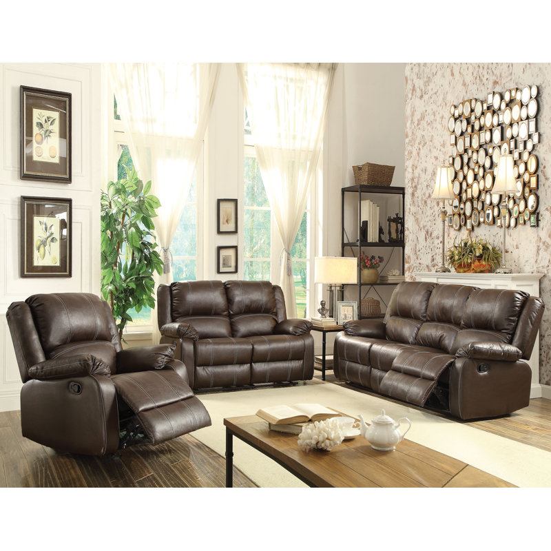 Fauteuil inclinable rembourré motorisé Hagar, Manuel, Marron foncé