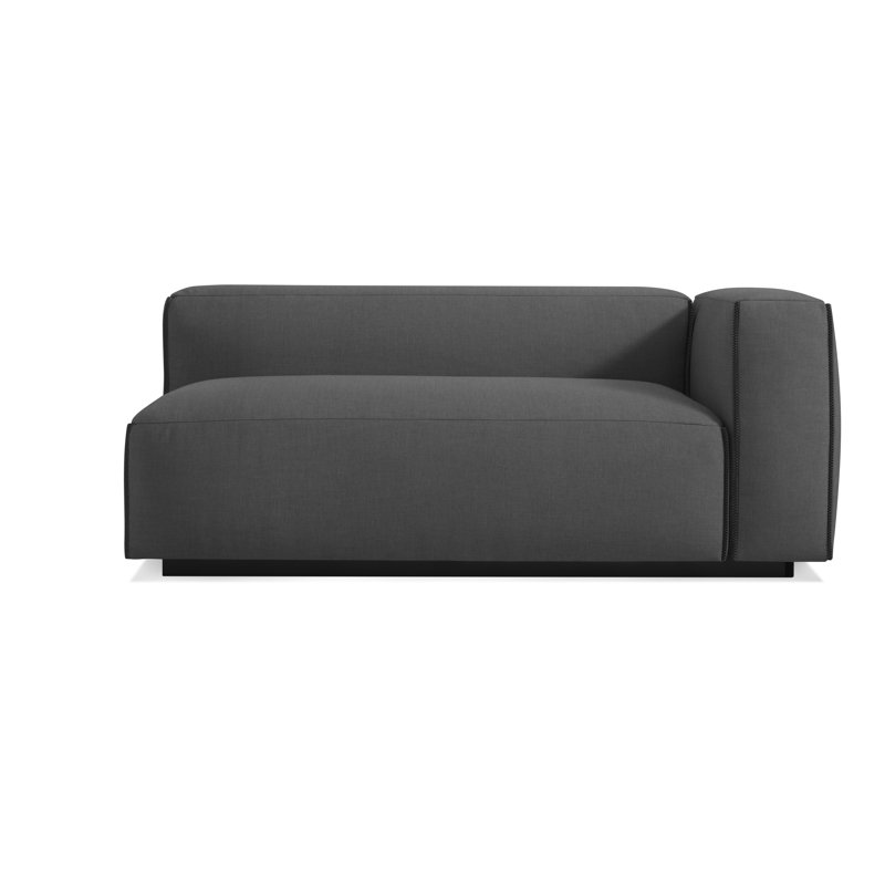 Cleon Chaise Lounge, Tait Charcoal, Left Hand Facing