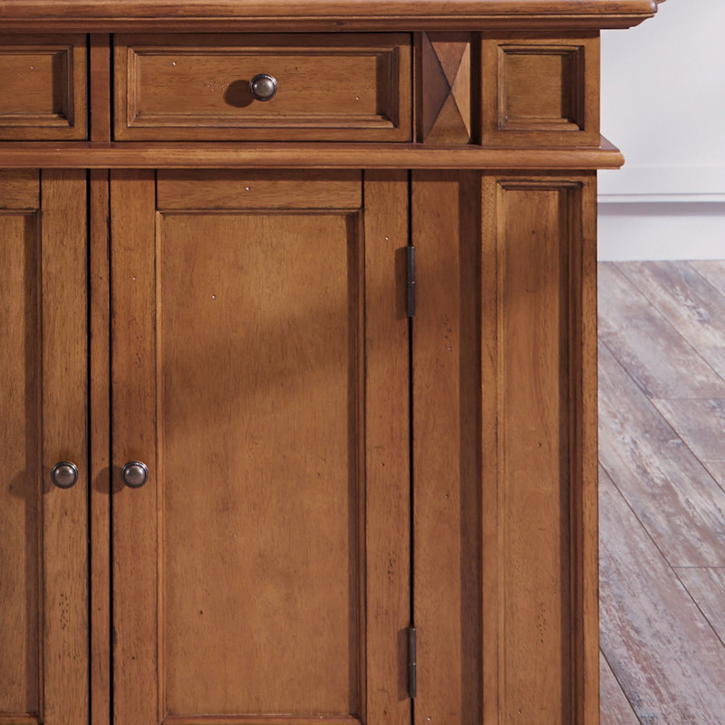 Seddon 49.75'' Wide Kitchen Island, Cottage Oak
