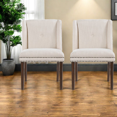 Ensemble de 2 chaises de salle à manger modernes en bois beige pour cuisine