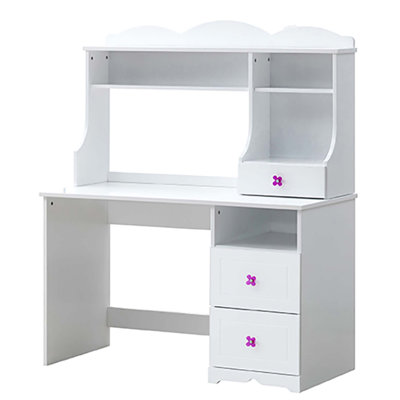 Bureau d'écriture blanc à 2 tiroirs