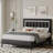 Diamond Tufted Upholstered Platform Bed Frame  with  Matching LED Nightstands Bedroom Set-1954300566-1954300565