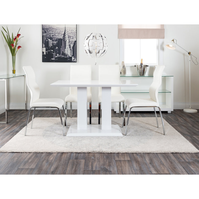 Edzard 4 - Person Dining Set, White