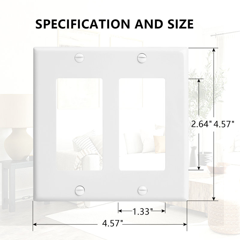 Plaque murale décorative standard 2 bandes, Blanc