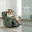 Fauteuil inclinable vert simple - Tissu épaissi résistant à l'usure | Inclinaison manuelle 110 à 115 ° | Porte-gobelet rabattable-350670781