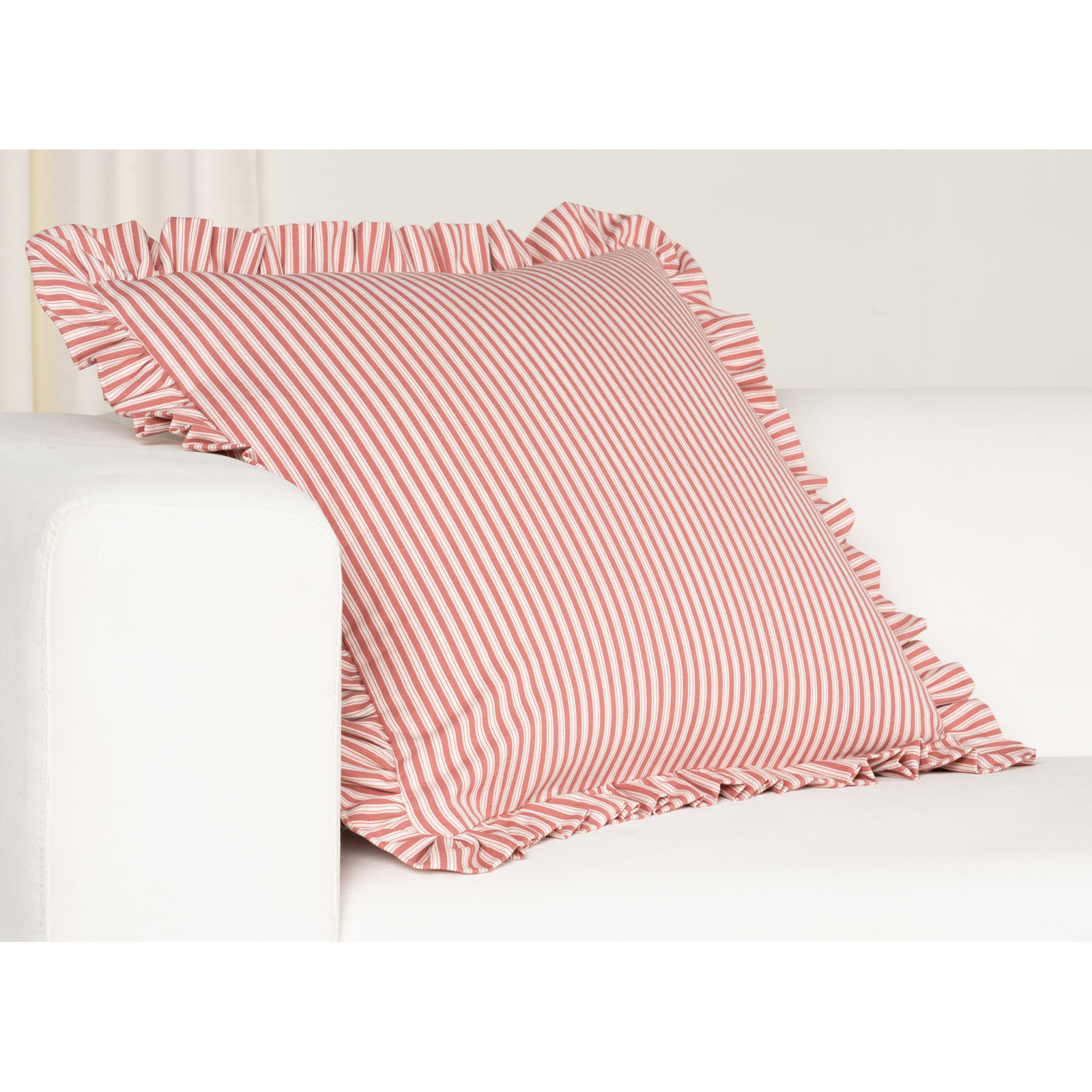 20" x 20" Cotton Throw Pillow, Polyester, Red