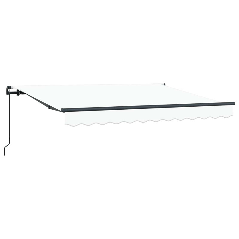 VidaXL 200 D Retractable, White/Black, 250cm W x 200cm D, Solid Color