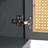 Retro 4-Door Sideboard With Artificial Rattan Doors & Transparent Glass-59673319
