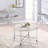 White Oak and Chrome Round Coffee Table