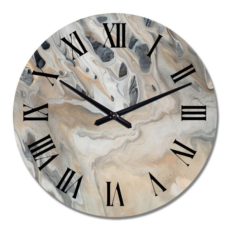 Marbre abstrait avec espace de copie - Horloge murale moderne, Grand