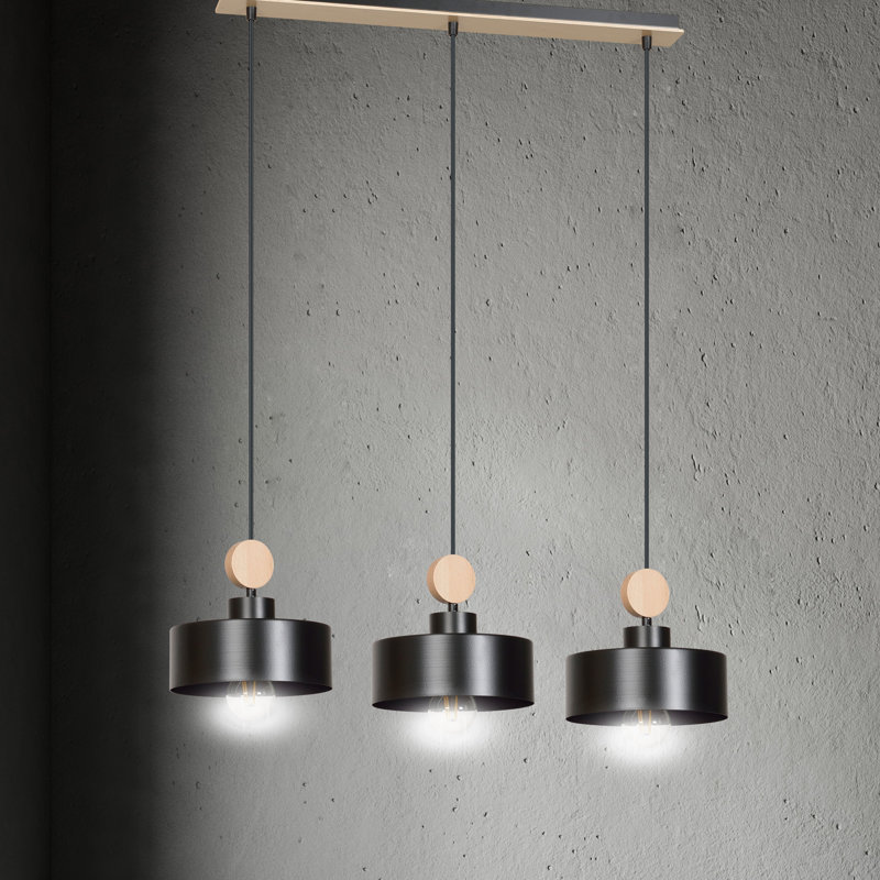 Anna-Lena 3 - Light Kitchen Island Pendant, Black