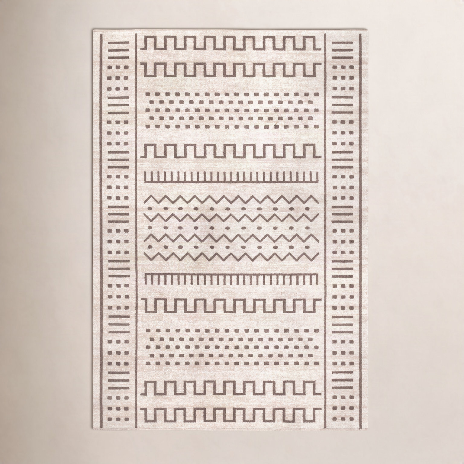 Beige Moroccan Outdoor Rug, Rectangle 5' x 8'