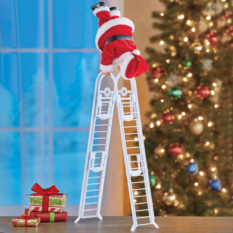 Échelle escaladant le père Noël