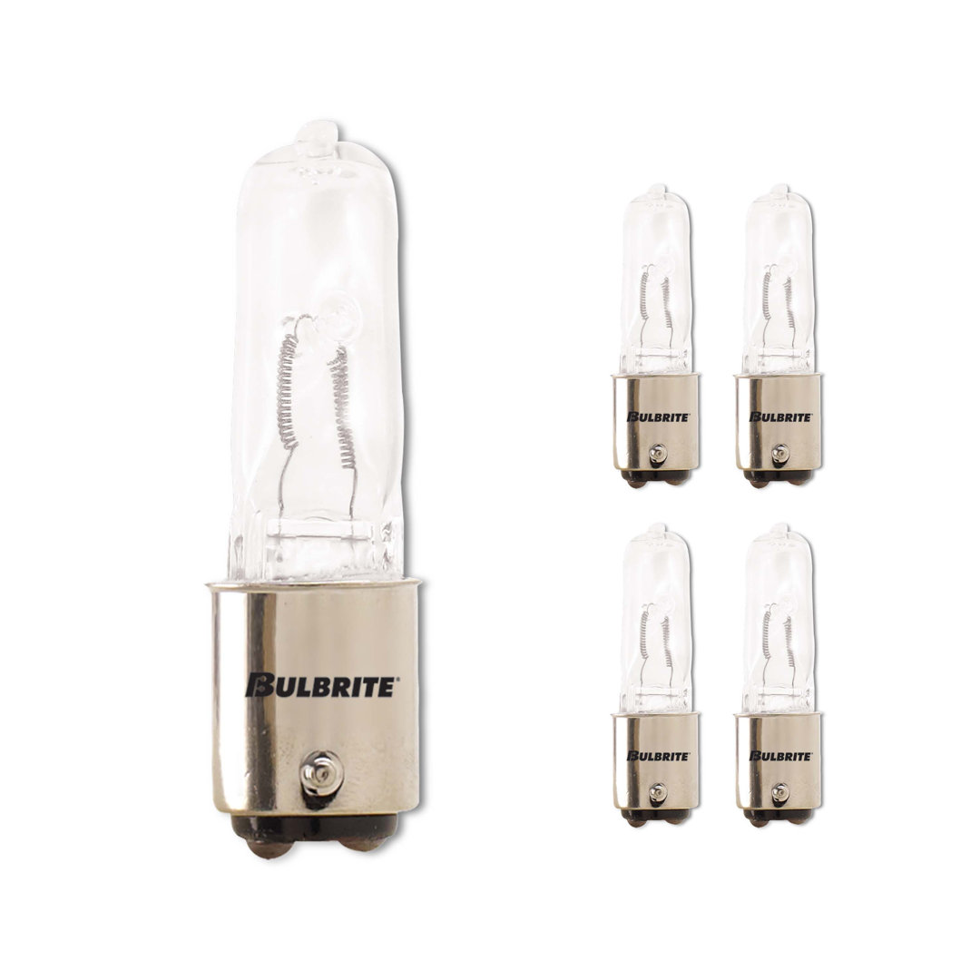 T4 Halogen, Dimmable Light Bulb, BA15d/Small Bayonet Cap Base (Set of 5) Bulbrite Industries Brightness 