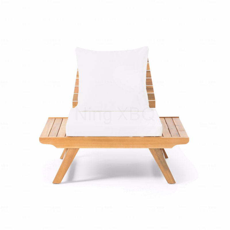 Fauteuil de patio, White Cushion/Teak Frame