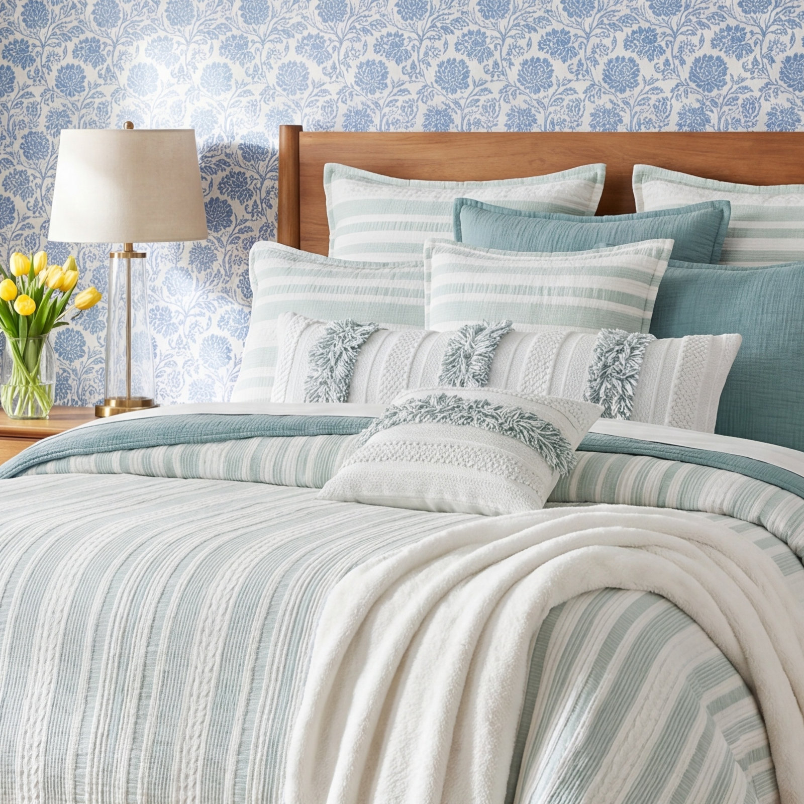 Cambria Cotton Coverlet Set, Full / Double Coverlet / Bedspread