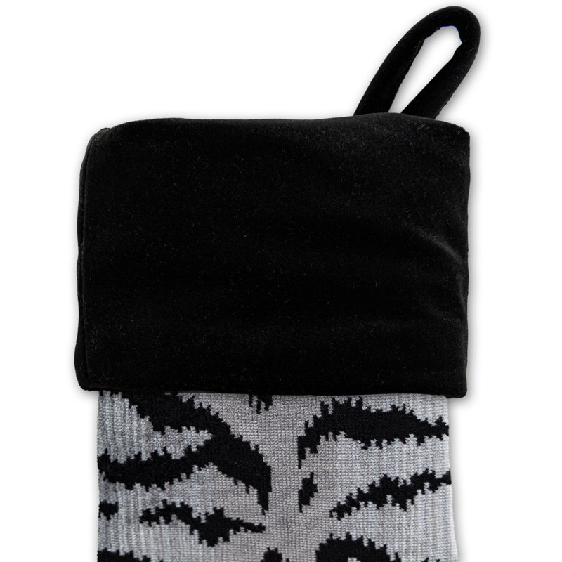 TIGRE DE STOCKAGE / VELOURS, Argenté / Noir
