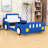 Upholstered Twin Race Car-Inspired Platform Bed With Guardrails And Sturdy Slats-1550181453