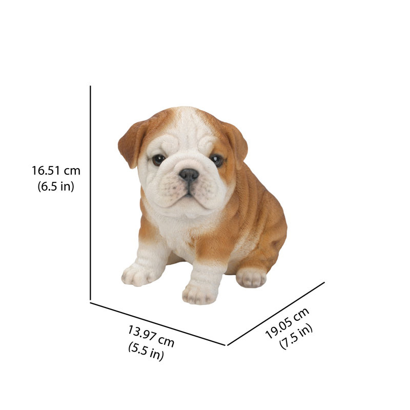 Statue chiot bouledogue assis