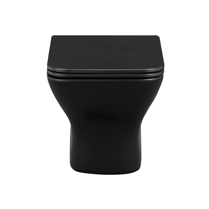 Carre Wall-Hung Elongated Toilet Bowl, Matte Black