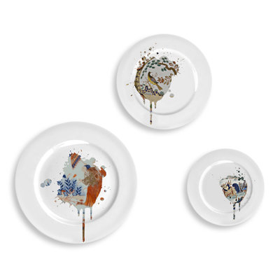 Capelle 3 Piece Bone China Dinner Plate Set