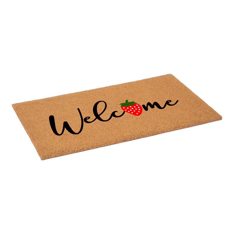 Strawberry Welcome Doormat, 17" W x 29" L