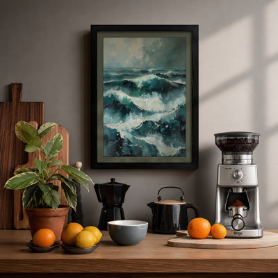 Turbulent Seascape Coastal - Framed Print