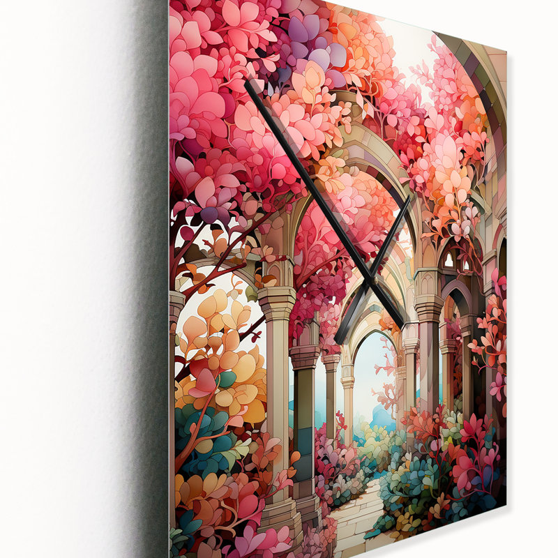 Horloge murale moderne rose, Petit