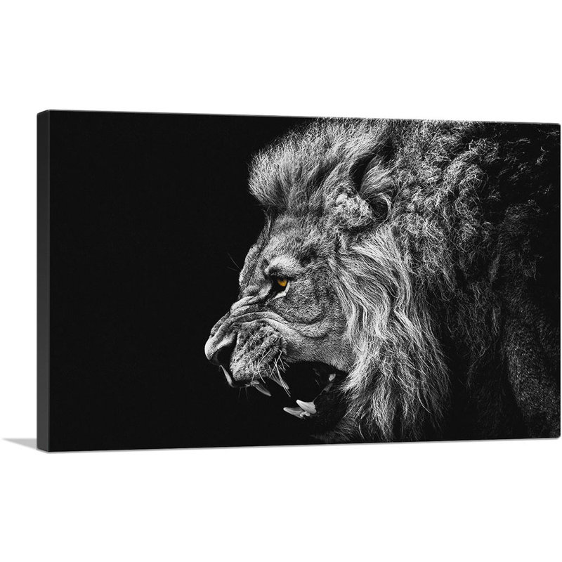 «Roaring Lion», reproduction d'art sur toile tendue, H 26 po x l 40 po x P 0,75 po