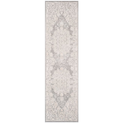 Calidia Oriental Light Gray/Cream Area Rug
