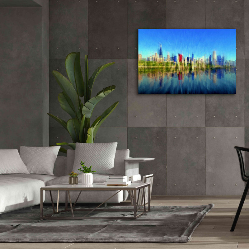 «Chicago Skyline 4» par David Manlove, reproduction sur toile tendue