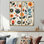Flair rétro orange et bleu sarcelle - éclat floral sur toile 2 pièces