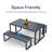 Aoodor 3-Piece 63" Metal Outdoor Patio Dining Set with Rectangular Table and Benches-1402230110