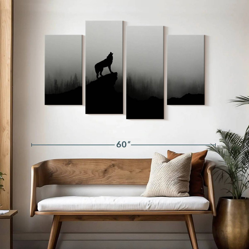 Wolf Silhouette, 32" H x 52" W