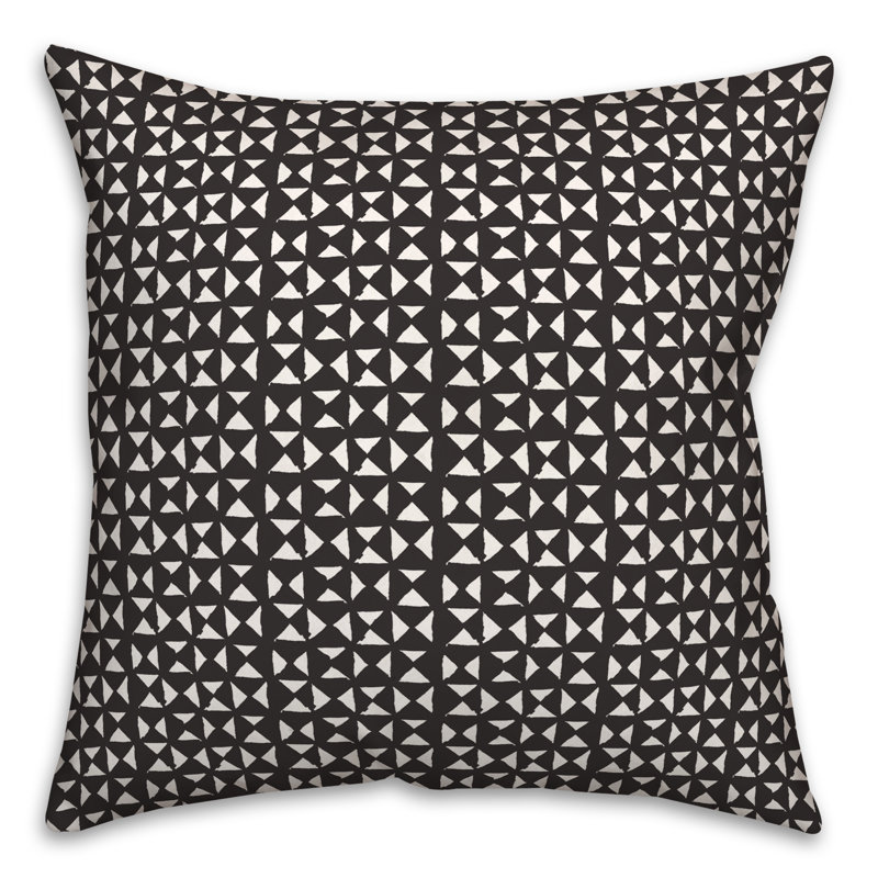  Housse et insert de coussin d'extérieur carré Triangle, Noir