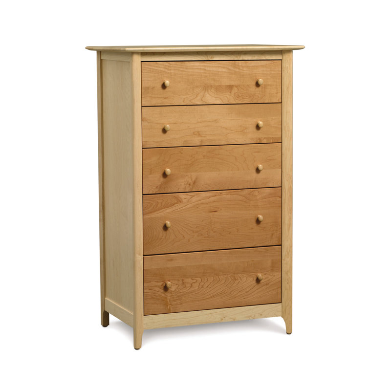 Sarah Solid Wood 33.75'' W 5 - Drawer Dresser, Maple and Cherry