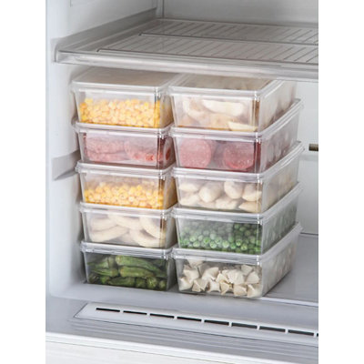 Ensemble de boîtes de rangement (10 pièces), plastique transparent, 4,7 x 7,9 x 2,4 pouces | 100% sans BPA | Va au lave-vaisselle | Idéal pour organiser les fournitures de cuisine, de bureau et d'artisanat, solution de rangement durable et polyvalente