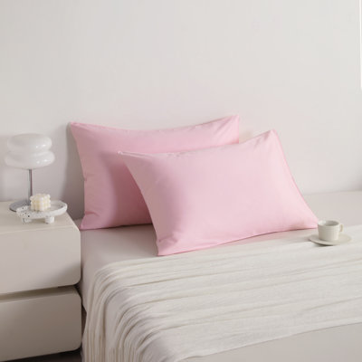 Taies d'oreiller égyptiennes en coton de qualité égyptienne, taies d'oreiller en satin de coton à densité de tissage 500 fils avec fermeture à enveloppe - NTBAY