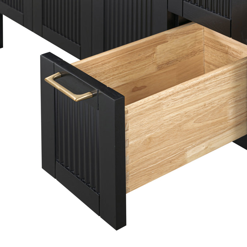 Luka 42 in. Single Sink Bathroom Vanity in Black Oak