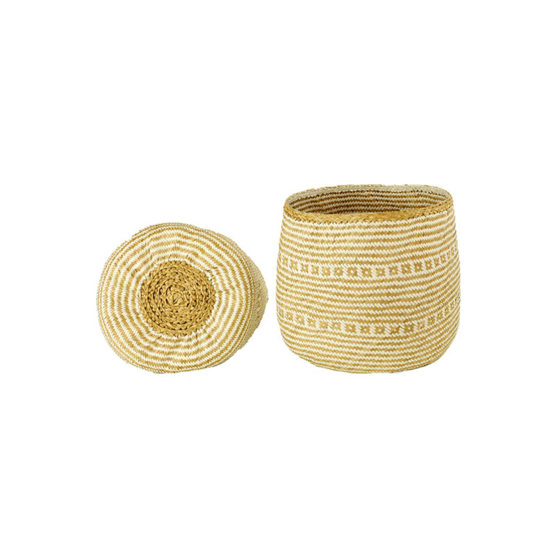Panier cylindrique tissé à la main