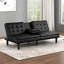 Futon canapé-lit de style contemporain convertible en table capitonnée et siège rabattable avec porte-gobelet USB-1219498706