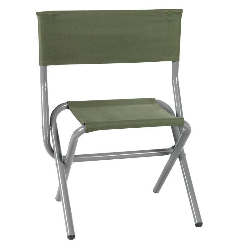 Chaise de camping pliante en acier Bineau, Vert